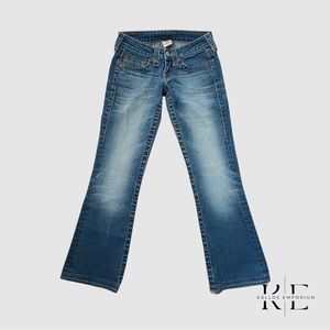 True Religion Blue Flare Low Rise Jeans